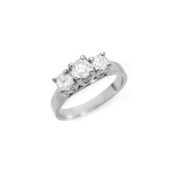 1.50 ctw Certified VS/SI Diamond 3 Stone Ring 18K White Gold
