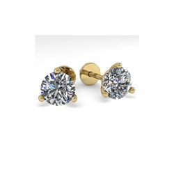 1.53 ctw Certified VS/SI Diamond Stud Earrings 14K Yellow Gold