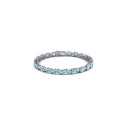 19.7 ctw Sky Blue Topaz & VS/SI Diamond Eternity Bracelet 10K White Gold