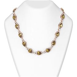 63.1 ctw Canary Citrine & Diamond Necklace 18K Rose Gold