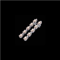 12.47 ctw Morganite & VS/SI Certified Diamond Earrings 10K White Gold