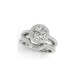 2.02 ctw Certified VS/SI Diamond 2pc Wedding Set Halo 14K White Gold