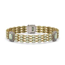 20.67 ctw Opal & Diamond Bracelet 14K Yellow Gold