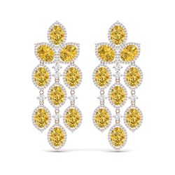 24.54 ctw Canary Citrine & VS Diamond Earrings 18K Rose Gold