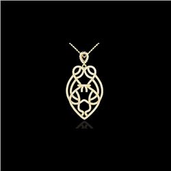1.80 ctw Micro Pave VS/SI Diamond Heart Necklace 14K Yellow Gold