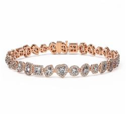 12.5 ctw Mix Cut Diamonds Designer Bracelet 18K Rose Gold
