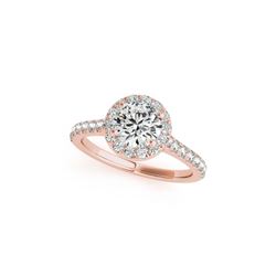 1.11 ctw Certified VS/SI Diamond Halo Ring 18K Rose Gold