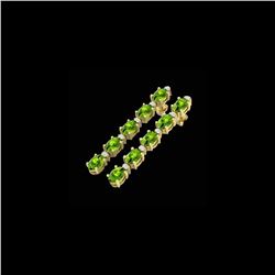 15.47 ctw Peridot & VS/SI Certified Diamond Earrings 10K Yellow Gold