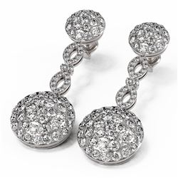 12.68 ctw Diamond Designer Earrings 18K White Gold