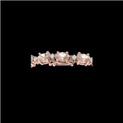 11 ctw Morganite & VS/SI Diamond Eternity Bracelet 10K Rose Gold