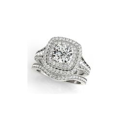 2.28 ctw Certified VS/SI Diamond 2pc Wedding Set Halo 14K White Gold