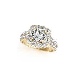 2.5 ctw Certified VS/SI Diamond Halo Ring 18K Yellow Gold
