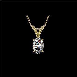 .50 ctw Certified VS/SI Quality Oval Diamond Necklace 10K Yellow Gold