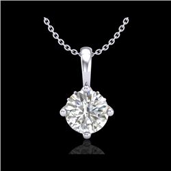 0.82 ctw VS/SI Diamond Solitaire Art Deco Stud Necklace 18K White Gold