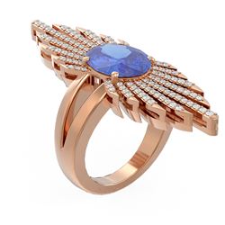 5.02 ctw Tanzanite & Diamond Ring 18K Rose Gold