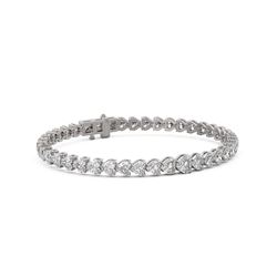 12.45 ctw Heart Shape Diamond Bracelet 18K White Gold