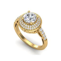 1.7 ctw VS/SI Diamond Solitaire Art Deco Ring 18K Yellow Gold