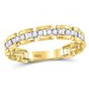 Image 1 : 10kt Yellow Gold Round Diamond Rolo Link Stackable Band Ring 1/5 Cttw