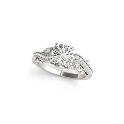 1.25 ctw Certified VS/SI Diamond Antique Ring 18K White Gold