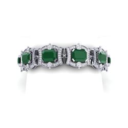 43.87 ctw Emerald & VS Diamond Bracelet 18K White Gold