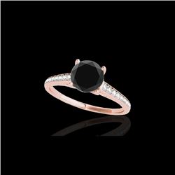 2 ctw Certified VS Black Diamond Solitaire Ring 10K Rose Gold