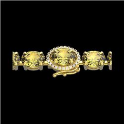 19.25 ctw Citrine & VS/SI Diamond Micro Pave Bracelet 14K Yellow Gold
