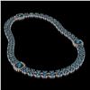 Image 2 : 39.55 ctw London Topaz & Diamond Necklace 14K White Gold
