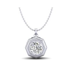 0.75 ctw VS/SI Diamond Solitaire Art Deco Stud Necklace 18K White Gold