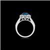 Image 2 : 2 ctw SI Certified Fancy Blue Diamond Solitaire Halo Ring 10K White Gold
