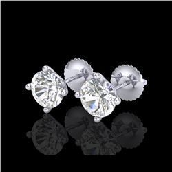 2 ctw VS/SI Diamond Solitaire Art Deco Stud Earrings 18K White Gold