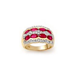 2.50 ctw Ruby & Diamond Ring 14K Yellow Gold