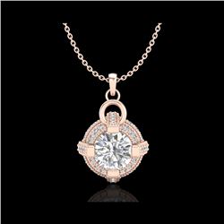 1.57 ctw VS/SI Diamond Micro Pave Stud Necklace 18K Rose Gold