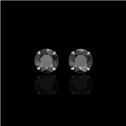 4 ctw Black Diamond Designer Earrings 18K White Gold