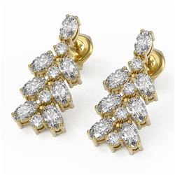4.42 ctw Oval Diamond Designer Earrings 18K Yellow Gold