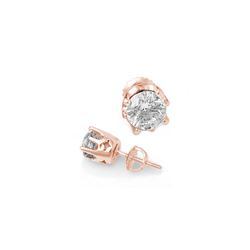 2.0 ctw Certified VS/SI Diamond Stud Earrings 14K Rose Gold