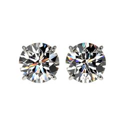 2.59 ctw Certified Quality Diamond Stud Earrings 10K White Gold