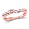 Image 1 : 10kt Rose Gold Round Diamond Crossover Stackable Band Ring 1/6 Cttw