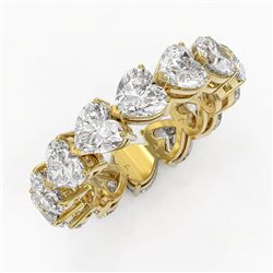 7.14 ctw Heart Diamond Eternity Ring 18K Yellow Gold