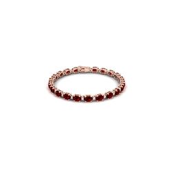 19.7 ctw Garnet & VS/SI Certified Diamond Eternity Bracelet 10K Rose Gold