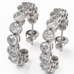 3.12 ctw Diamond Designer Earrings 18K White Gold