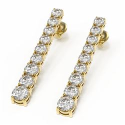 7 ctw Diamond Designer Earrings 18K Yellow Gold
