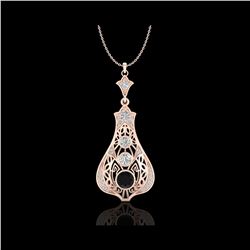 1.75 ctw Fancy Black Diamond Art Deco Stud Necklace 18K Rose Gold