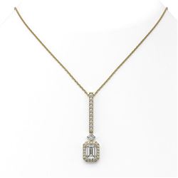 2.25 ctw Emerald Cut Diamond Designer Necklace 18K Yellow Gold