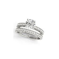 1.63 ctw Certified VS/SI Diamond 2pc Wedding Set Antique 14K White Gold