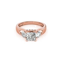 1.35 ctw VS/SI Princess Cut Diamond 3 Stone Ring 18K Rose Gold