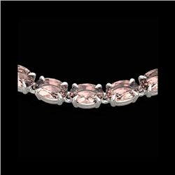 28 ctw Morganite Eternity Tennis Necklace 14K White Gold
