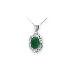 5.88 ctw Emerald & Diamond Pendant 18K White Gold