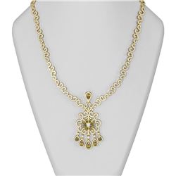 21.21 ctw Canary Citrine & Diamond Necklace 18K Yellow Gold