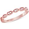 Image 1 : 14kt Rose Gold Round Diamond Geometric Stackable Band Ring 1/10 Cttw