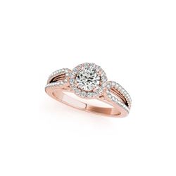 0.75 ctw Certified VS/SI Diamond Halo Ring 18K Rose Gold